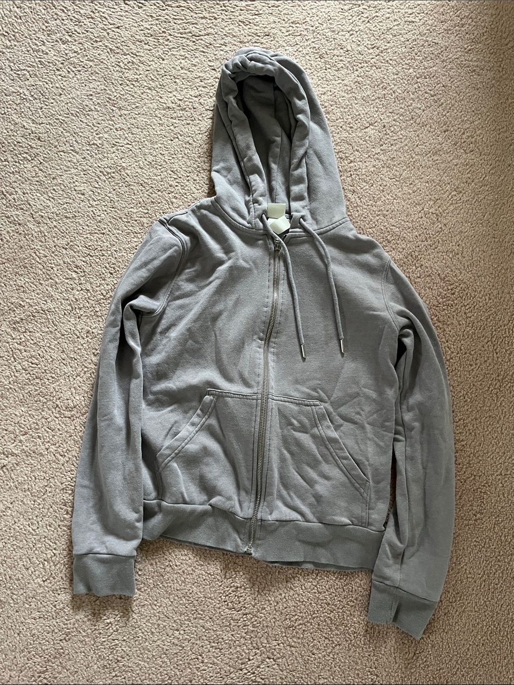 H&M Light Grey/Purple Zip Hoodie with Drawstring